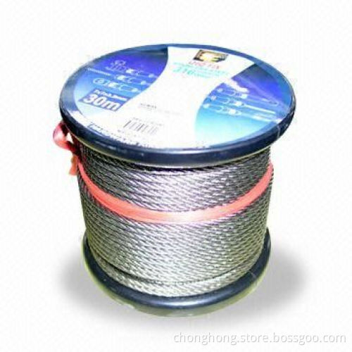 China Supplier High-quality AISI304/316 Stainless Steel Wire Rope, Suitable for Marine Hardware